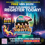 FREE VBS Kidz Camp 2025, TRUE NORTH @ OBF Church