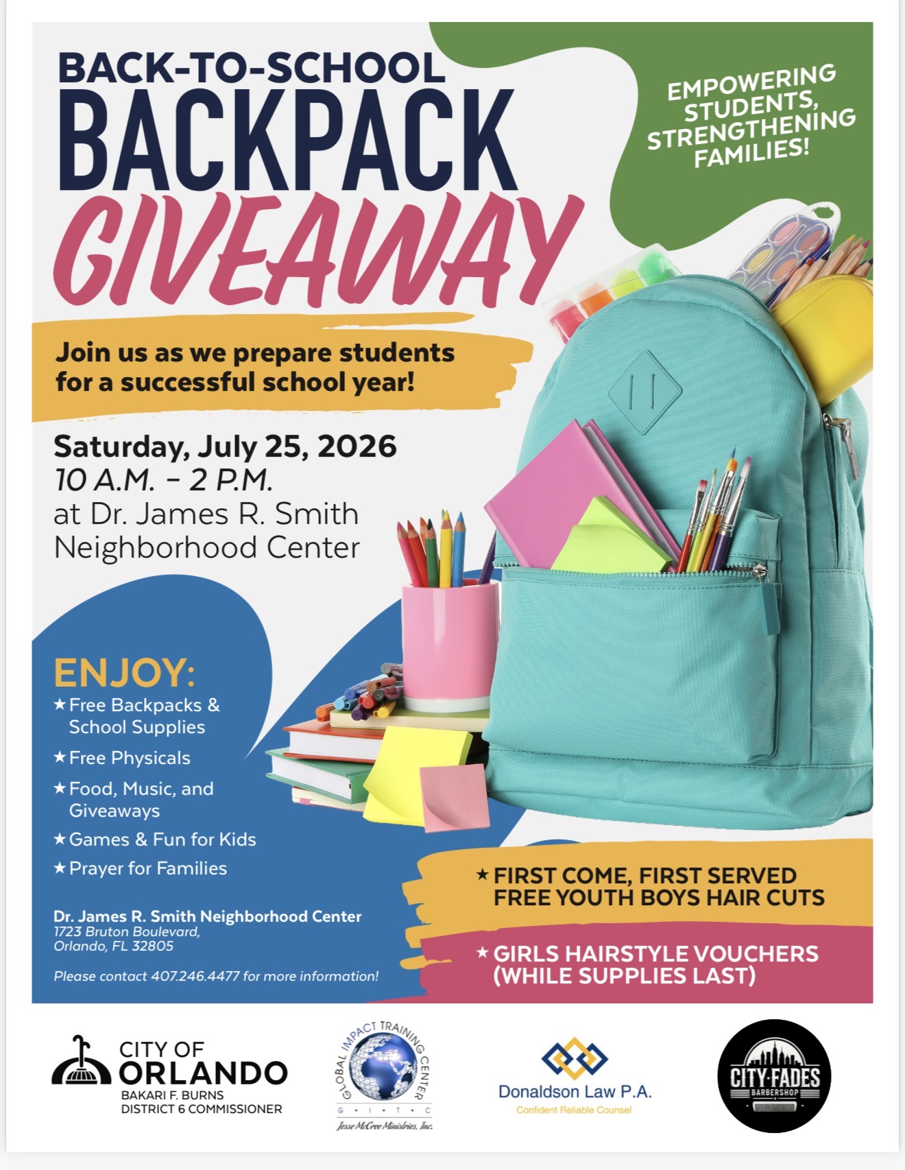 Global Impact Training Center Presents:  Back To School Giveaway