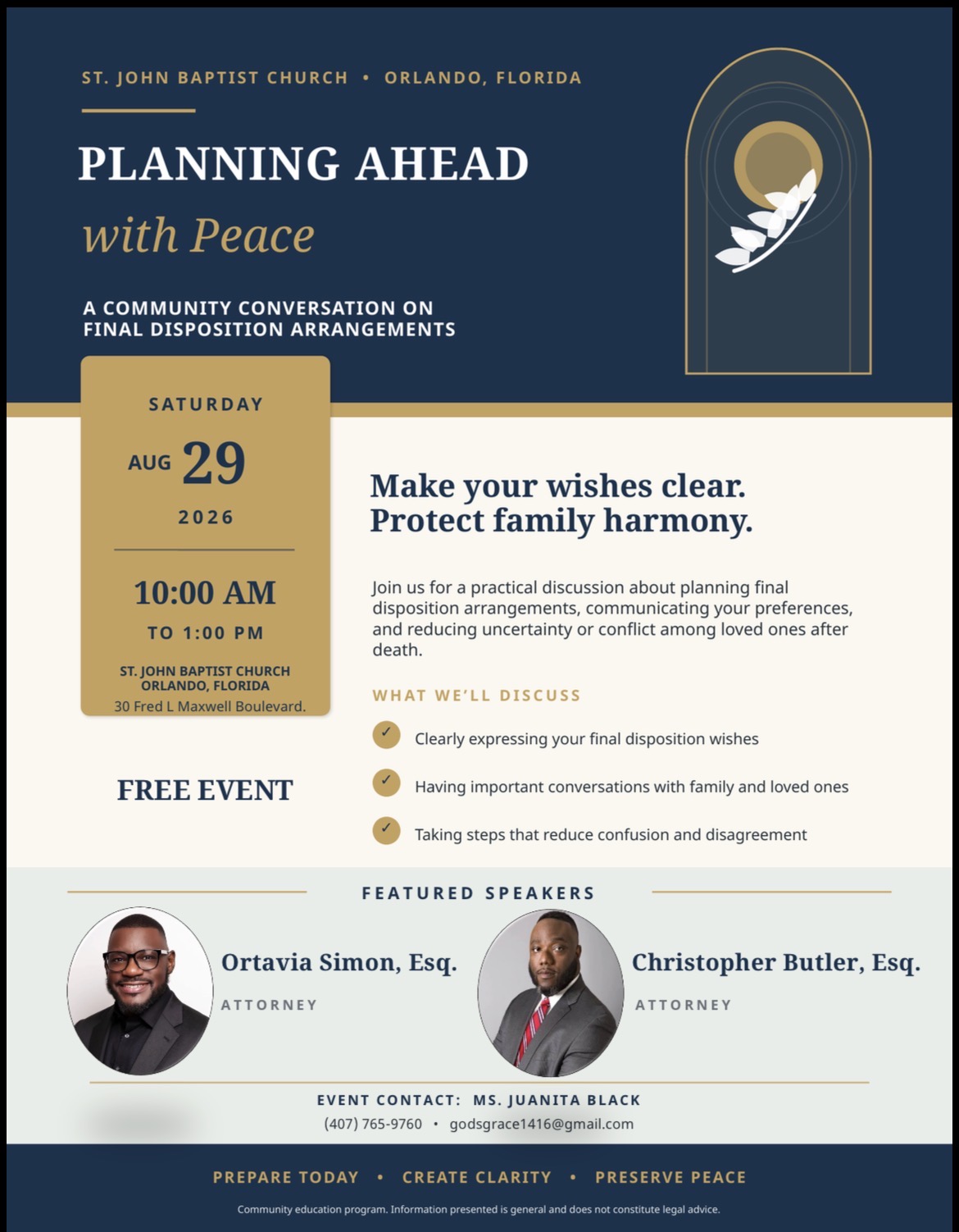 Planning ahead with peace!